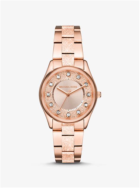 michael kors colette textured rose gold tone watch|rose gold tone watch.